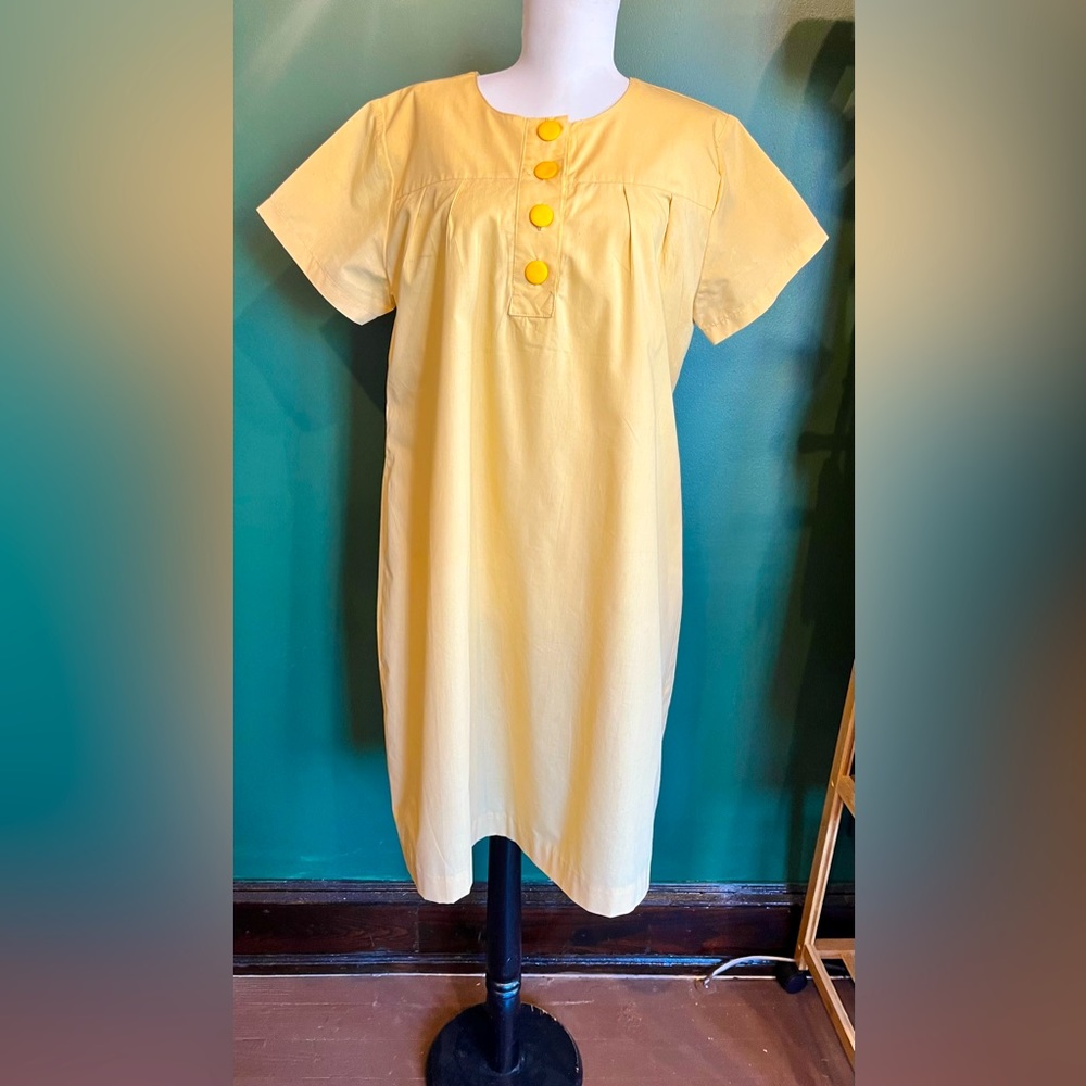 Vintage 1960s A-Line Dress in Yellow